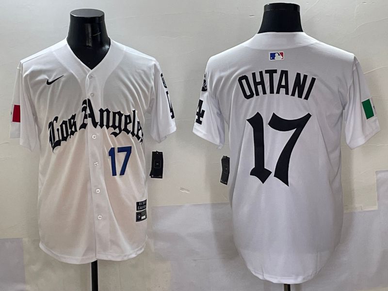 Men Los Angeles Dodgers #17 Ohtani White Five generations Joint Name 2025 Nike MLB Jersey style 3->los angeles dodgers->MLB Jersey